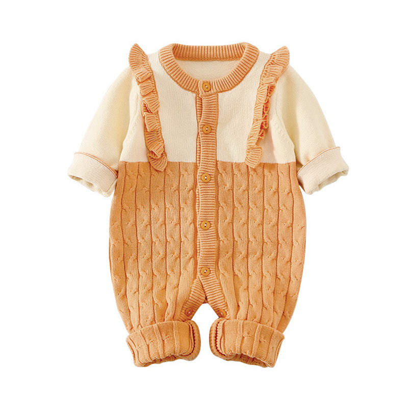 Baby Unisex Color-blocking Crochet Jumpsuits Wholesale 23010307