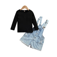 Load image into Gallery viewer, 2 Pieces Set Baby Kid Girls Solid Color Sweaters And Ripped Rompers Wholesale 230103100
