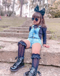 Load image into Gallery viewer, 2 Pieces Set Baby Kid Girls Solid Color Sweaters And Ripped Rompers Wholesale 230103100
