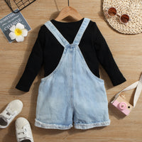 Load image into Gallery viewer, 2 Pieces Set Baby Kid Girls Solid Color Sweaters And Ripped Rompers Wholesale 230103100
