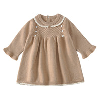 Load image into Gallery viewer, Baby Kid Girls Solid Color Crochet Dresses Wholesale 23010311
