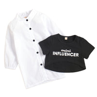 Load image into Gallery viewer, 2 Pieces Set Baby Kid Girls Letters T-Shirts And Solid Color Dresses Wholesale 23010324
