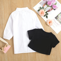 Load image into Gallery viewer, 2 Pieces Set Baby Kid Girls Letters T-Shirts And Solid Color Dresses Wholesale 23010324

