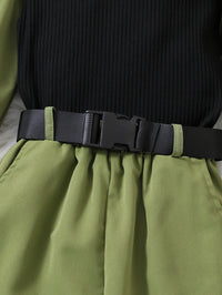 Load image into Gallery viewer, 2 Pieces Set Kid Girls Muslin&amp;Ribbed Tops And Solid Color Ribbon Pants Wholesale 230103241
