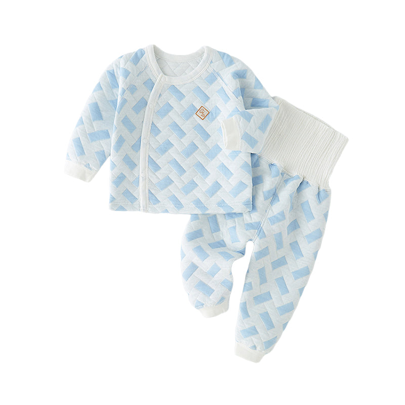 2 Pieces Set Baby Unisex Checked Tops And Pants Wholesale 230103255