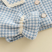 Load image into Gallery viewer, 2 Pieces Set Baby Kid Girls Houndstooth Jackets Outwears And Dresses Wholesale 230103294
