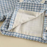 Load image into Gallery viewer, 2 Pieces Set Baby Kid Girls Houndstooth Jackets Outwears And Dresses Wholesale 230103294
