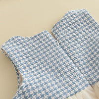 Load image into Gallery viewer, 2 Pieces Set Baby Kid Girls Houndstooth Jackets Outwears And Dresses Wholesale 230103294
