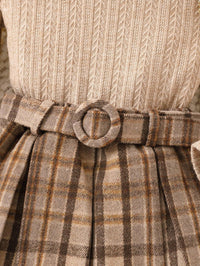 Load image into Gallery viewer, 3 Pieces Set Baby Kid Girls Solid Color Tops Checked Skirts And Hats Wholesale 230103297
