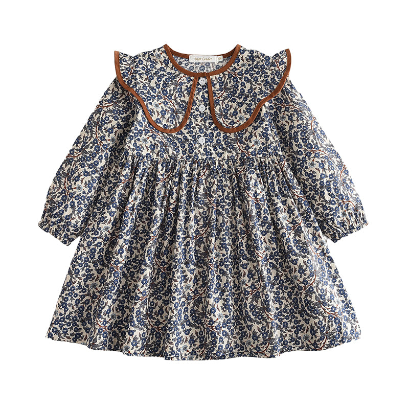 Baby Kid Girls Flower Print Dresses Wholesale 230103332