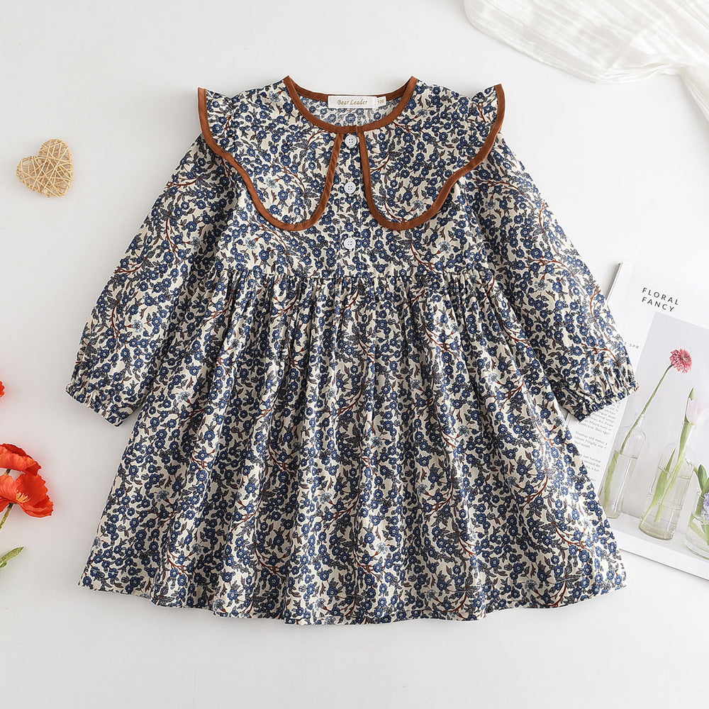 Baby Kid Girls Flower Print Dresses Wholesale 230103332