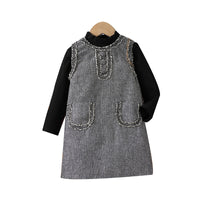 Load image into Gallery viewer, 2 Pieces Set Baby Kid Girls Solid Color Tops And Dresses Wholesale 230103391
