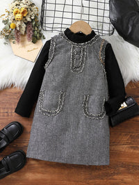 Load image into Gallery viewer, 2 Pieces Set Baby Kid Girls Solid Color Tops And Dresses Wholesale 230103391
