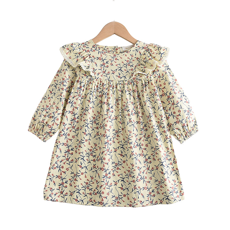 Baby Kid Girls Flower Print Dresses Wholesale 230103421