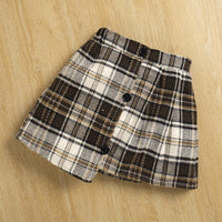 Load image into Gallery viewer, 2 Pieces Set Baby Kid Girls Solid Color Sweaters And Checked Skirts Wholesale 23010350
