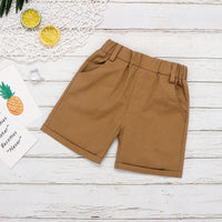 Load image into Gallery viewer, 2 Pieces Set Baby Kid Boys Animals Cartoon Print Shirts And Solid Color Shorts Wholesale 230103545
