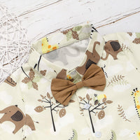 Load image into Gallery viewer, 2 Pieces Set Baby Kid Boys Animals Cartoon Print Shirts And Solid Color Shorts Wholesale 230103545
