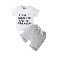 Load image into Gallery viewer, 2 Pieces Set Baby Kid Unisex Letters T-Shirts And Solid Color Shorts Wholesale 230103547
