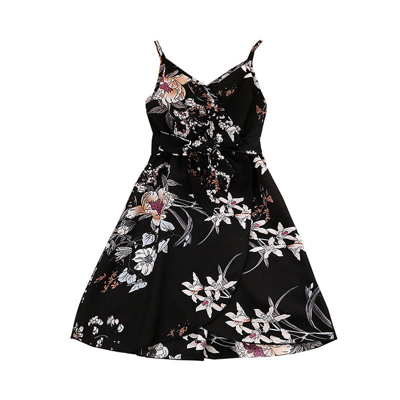 Kid Girls Flower Print Dresses Wholesale 230103554