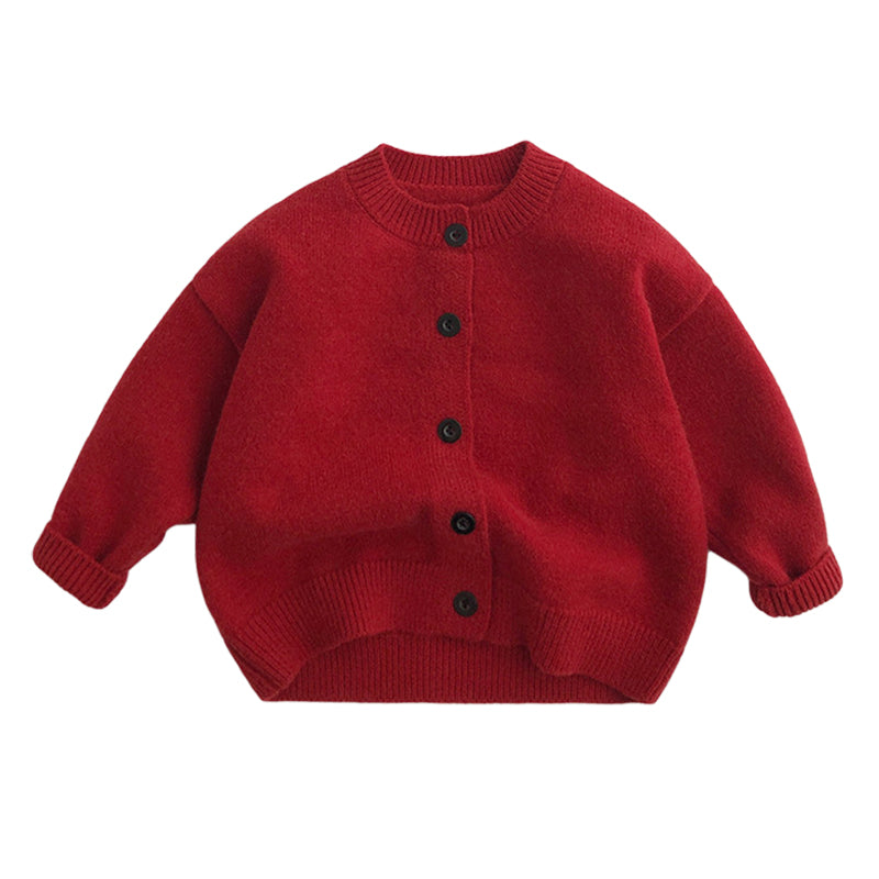 Baby Kid Unisex Solid Color Crochet Cardigan Wholesale 230103566