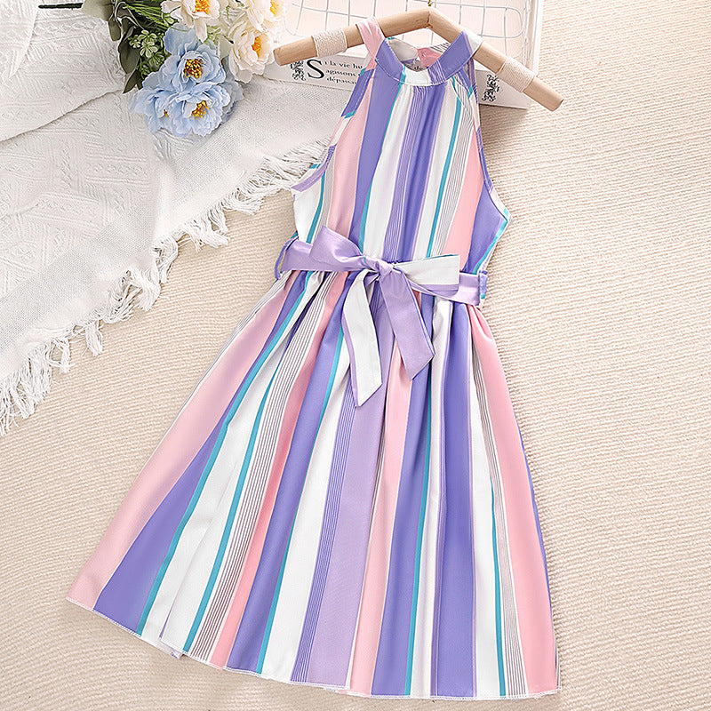 Kid Girls Striped Dresses Wholesale 230103575