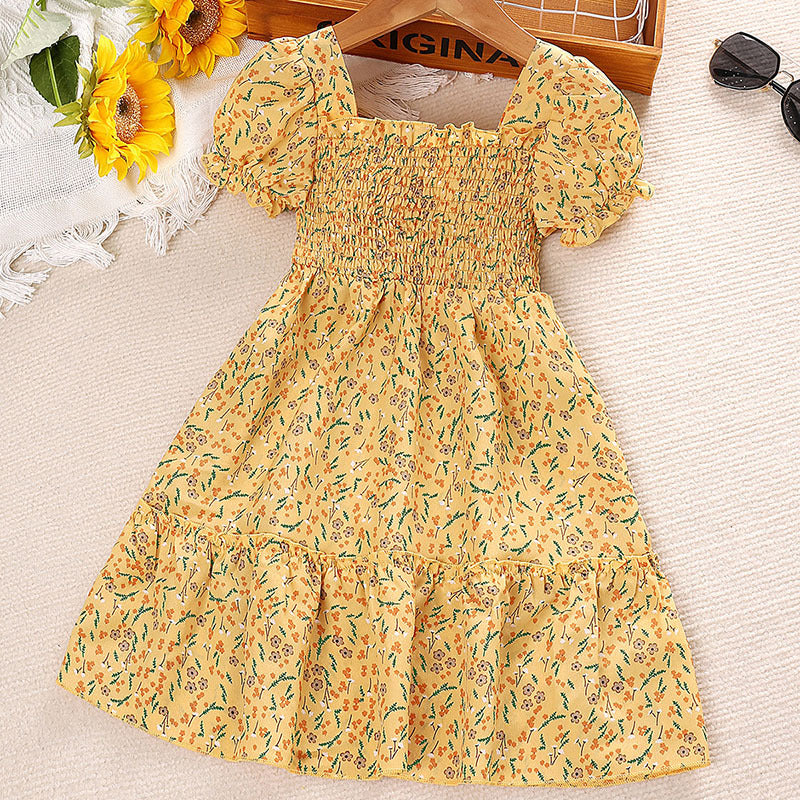 Baby Kid Girls Flower Print Dresses Wholesale 230103585