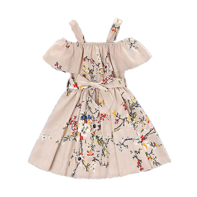 Baby Kid Girls Flower Print Dresses Wholesale 230103586