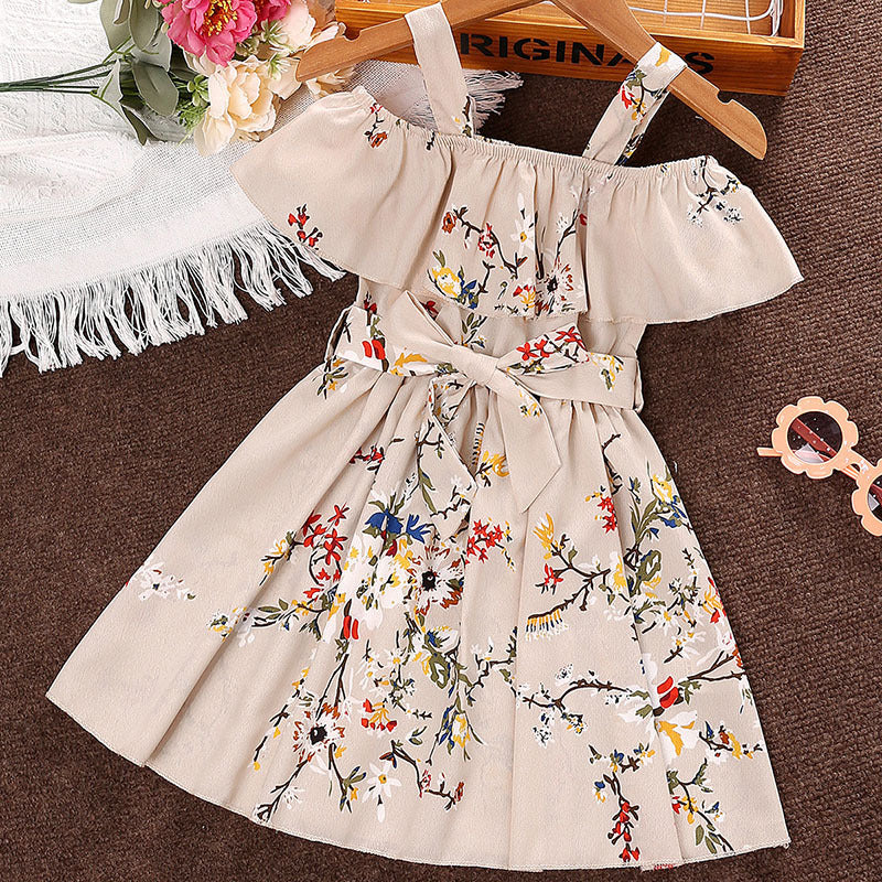 Baby Kid Girls Flower Print Dresses Wholesale 230103586