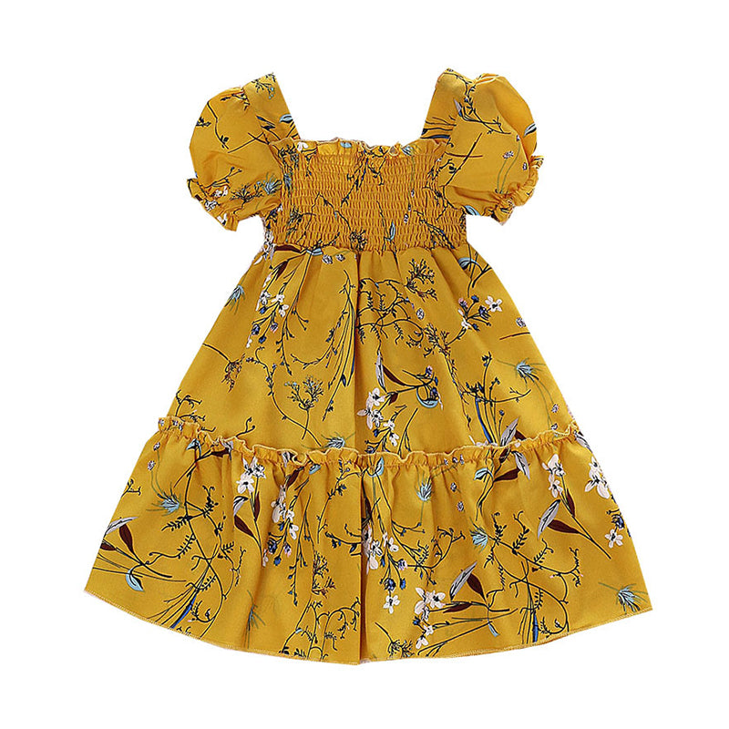 Baby Kid Girls Flower Print Dresses Wholesale 230103590