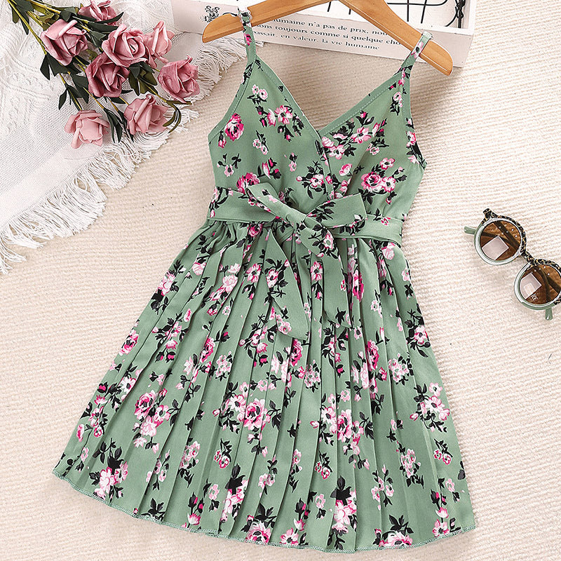 Baby Kid Girls Flower Print Dresses Wholesale 230103599