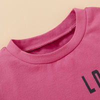 Load image into Gallery viewer, 2 Pieces Set Baby Kid Unisex Letters T-Shirts And Love heart Print Shorts Wholesale 230103616
