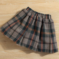 Load image into Gallery viewer, 3 Pieces Set Baby Kid Girls Solid Color Tops And Checked Skirts And Hats Wholesale 23010395
