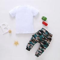 Load image into Gallery viewer, 2 Pieces Set Baby Kid Boys Letters T-Shirts And Camo Pants Wholesale 230105115
