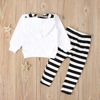 Load image into Gallery viewer, 2 Pieces Set Baby Kid Unisex Halloween Expression Print Hoodies Swearshirts And Striped Pants Wholesale 23010512
