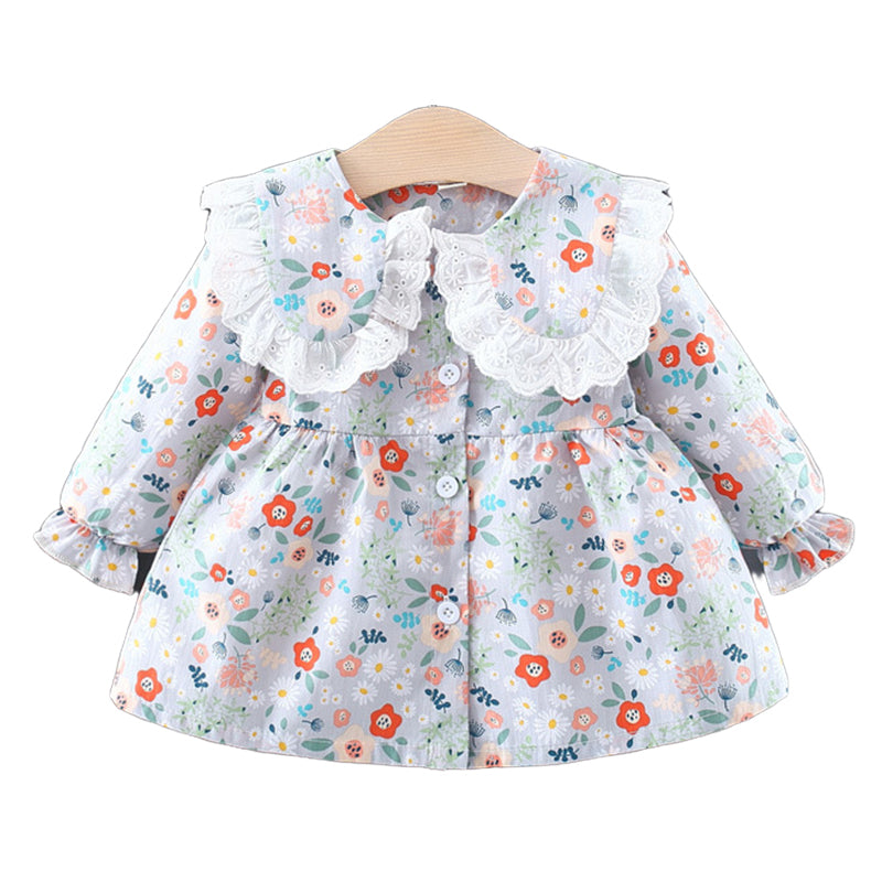 Baby Girls Flower Print Dresses Wholesale 230105125