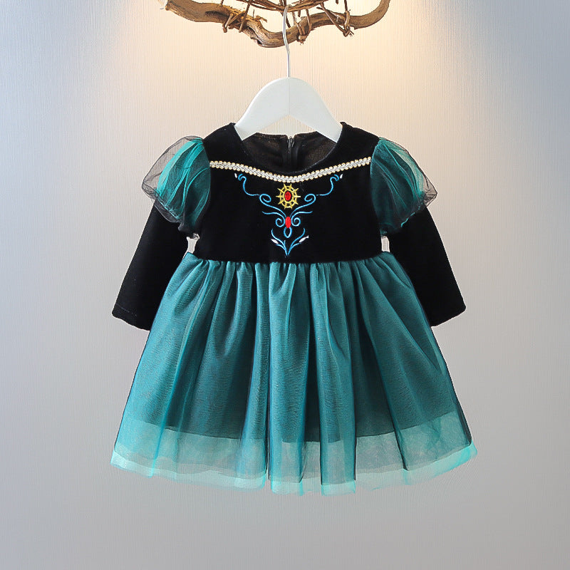 Baby Kid Girls Flower Bow Print Dresses Wholesale 230105165