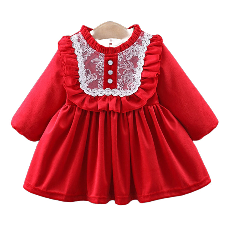 Baby Girls Bow Lace Dresses Wholesale 230105166