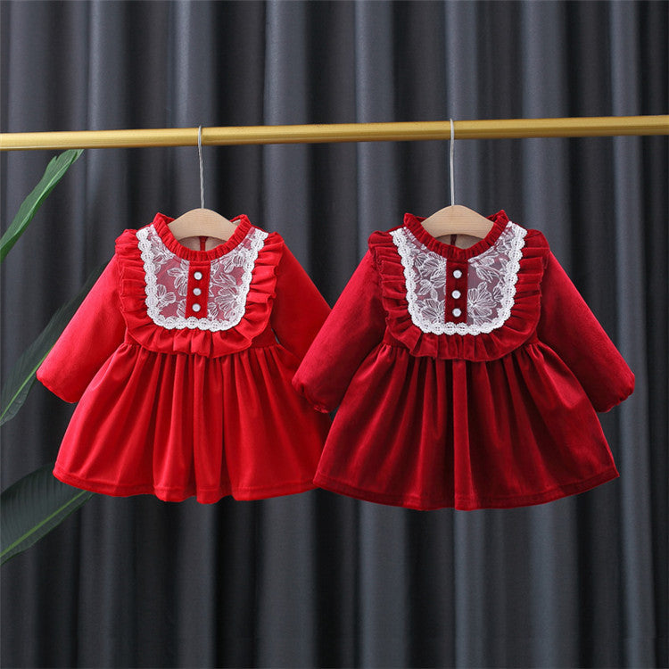Baby Girls Bow Lace Dresses Wholesale 230105166