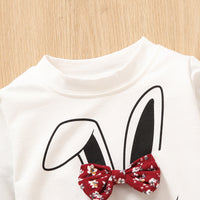 Load image into Gallery viewer, 2 Pieces Set Baby Kid Girls Cartoon Bow  Tops And Flower Print  Pants Wholesale 230105245
