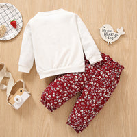 Load image into Gallery viewer, 2 Pieces Set Baby Kid Girls Cartoon Bow  Tops And Flower Print  Pants Wholesale 230105245
