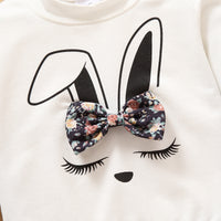 Load image into Gallery viewer, 2 Pieces Set Baby Kid Girls Cartoon Bow  Tops And Flower Print  Pants Wholesale 230105245
