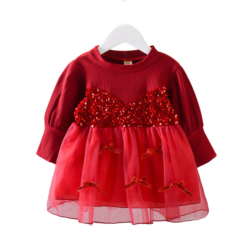 Baby Kid Girls Solid Color Bow Dresses Wholesale 230105259