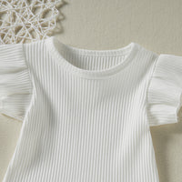 Load image into Gallery viewer, 2 Pieces Set Baby Kid Girls Solid Color Tops And Love heart Shorts Wholesale 230105274
