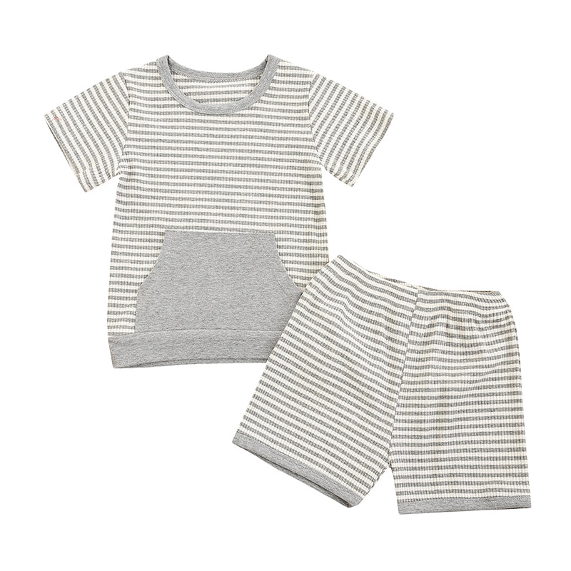 2 Pieces Set Baby Kid Girls Striped T-Shirts And Shorts Wholesale 230105300