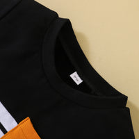 Load image into Gallery viewer, 2 Pieces Set Baby Kid Boys Striped Color-blocking Tops And Solid Color Ribbon Pants Wholesale 230105314
