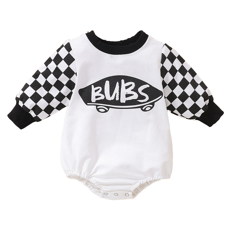 Baby Unisex Letters Checked Rompers Wholesale 230105325
