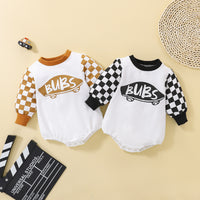 Load image into Gallery viewer, Baby Unisex Letters Checked Rompers Wholesale 230105325
