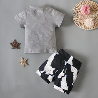 Load image into Gallery viewer, 2 Pieces Set Baby Boys Cartoon Print T-Shirts And Cow Shorts Wholesale 230105328
