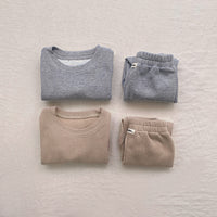 Load image into Gallery viewer, 2 Pieces Set Baby Kid Girls Boys Solid Color Tops And Pants Wholesale 230105352
