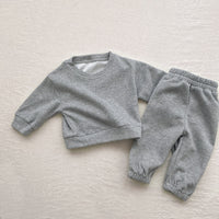 Load image into Gallery viewer, 2 Pieces Set Baby Kid Girls Boys Solid Color Tops And Pants Wholesale 230105352
